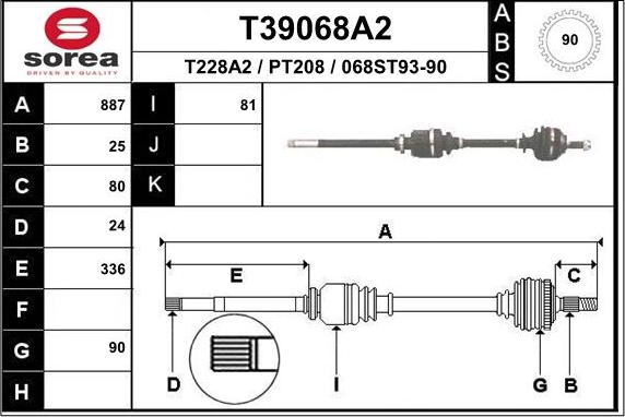 EAI T39068A2 - Sürücü mili furqanavto.az