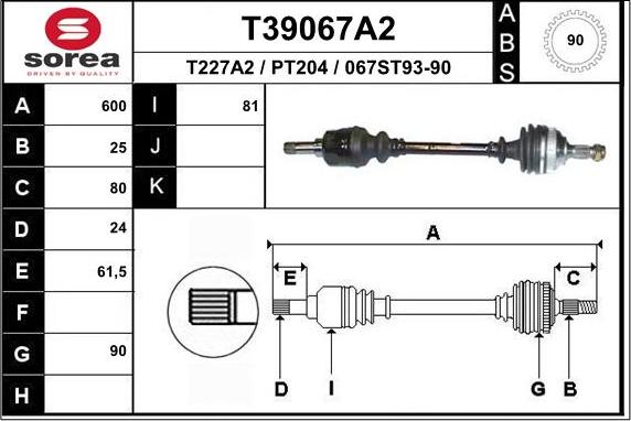 EAI T39067A2 - Sürücü mili furqanavto.az