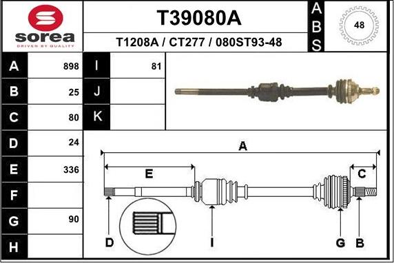 EAI T39080A - Sürücü mili furqanavto.az