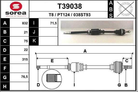 EAI T39038 - Sürücü mili furqanavto.az