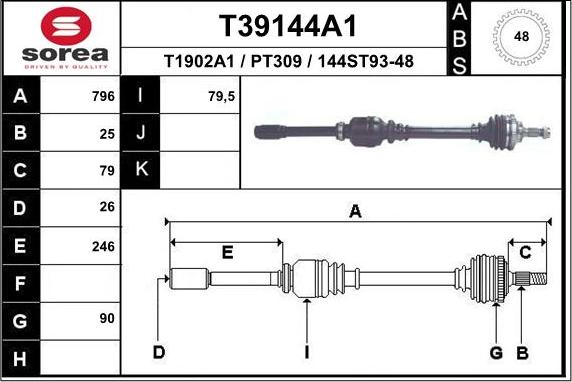 EAI T39144A1 - Sürücü mili furqanavto.az