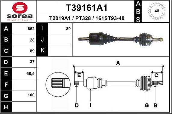 EAI T39161A1 - Sürücü mili furqanavto.az