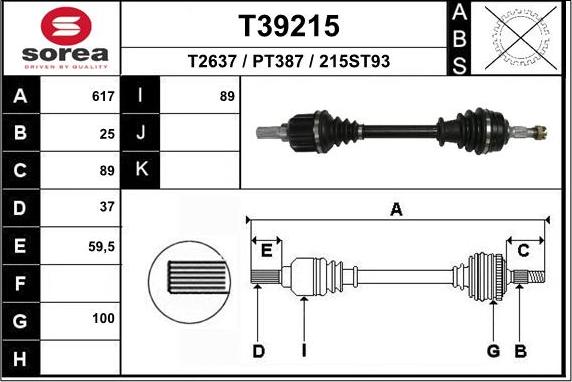 EAI T39215 - Sürücü mili furqanavto.az