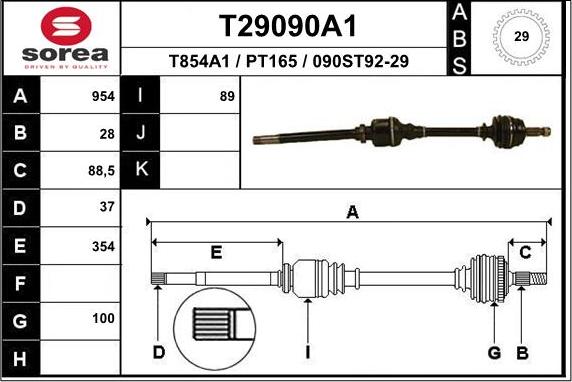 EAI T29090A1 - Sürücü mili furqanavto.az