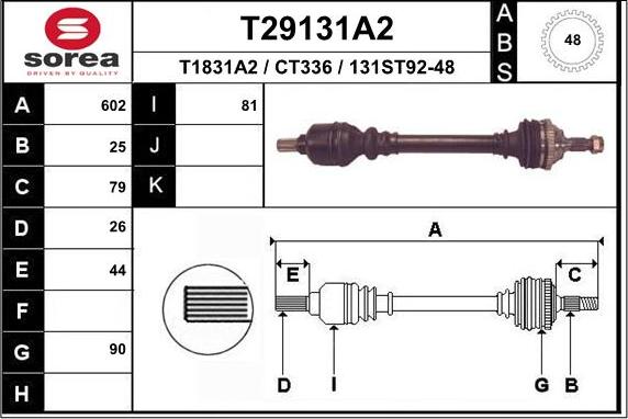 EAI T29131A2 - Sürücü mili furqanavto.az