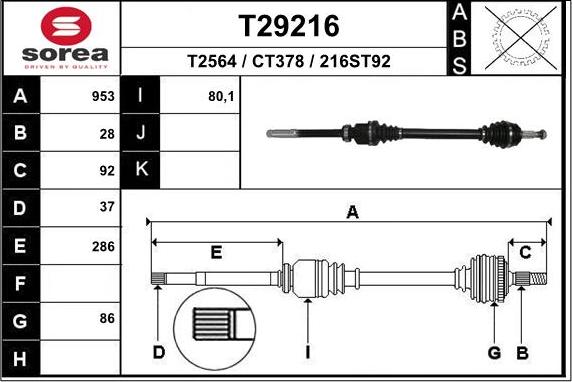 EAI T29216 - Sürücü mili furqanavto.az