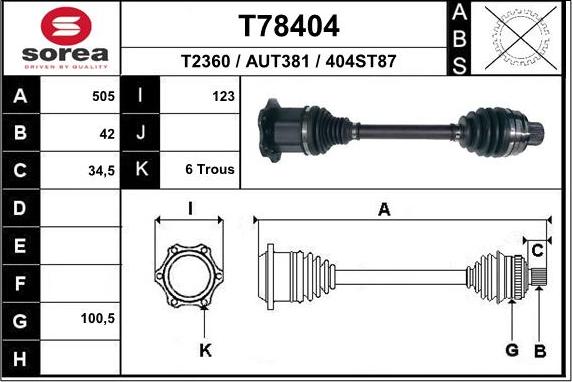 EAI T78404 - Sürücü mili furqanavto.az