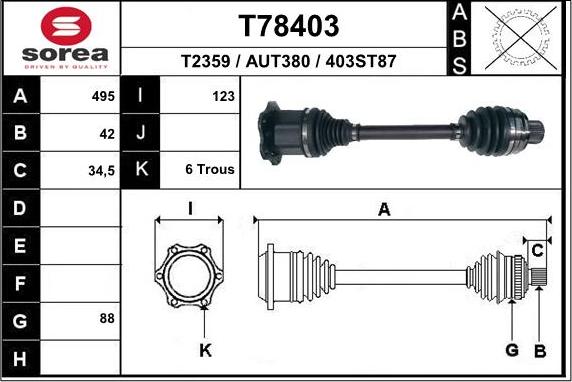 EAI T78403 - Sürücü mili furqanavto.az