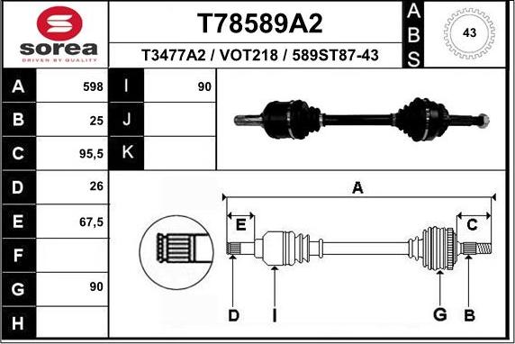 EAI T78589A2 - Sürücü mili furqanavto.az