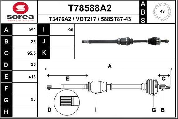 EAI T78588A2 - Sürücü mili furqanavto.az