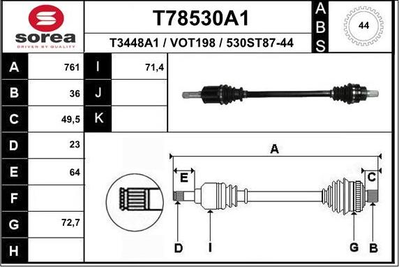 EAI T78530A1 - Sürücü mili furqanavto.az