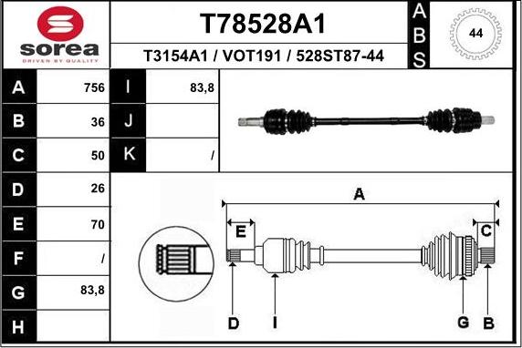 EAI T78528A1 - Sürücü mili furqanavto.az