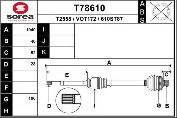 EAI T78610 - Sürücü mili furqanavto.az