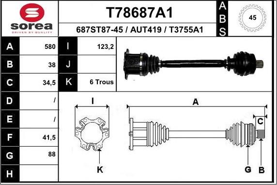 EAI T78687A1 - Sürücü mili furqanavto.az