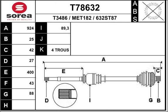 EAI T78632 - Sürücü mili furqanavto.az