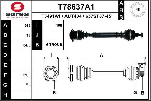 EAI T78637A1 - Sürücü mili furqanavto.az