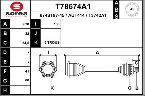 EAI T78674A1 - Sürücü mili furqanavto.az