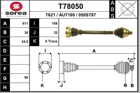 EAI T78050 - Sürücü mili furqanavto.az