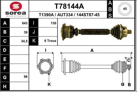 EAI T78144A - Sürücü mili furqanavto.az