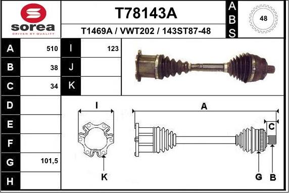 EAI T78143A - Düymə oxu, diferensial furqanavto.az