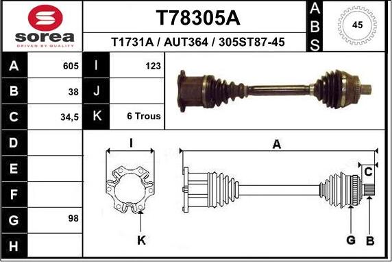 EAI T78305A - Sürücü mili furqanavto.az