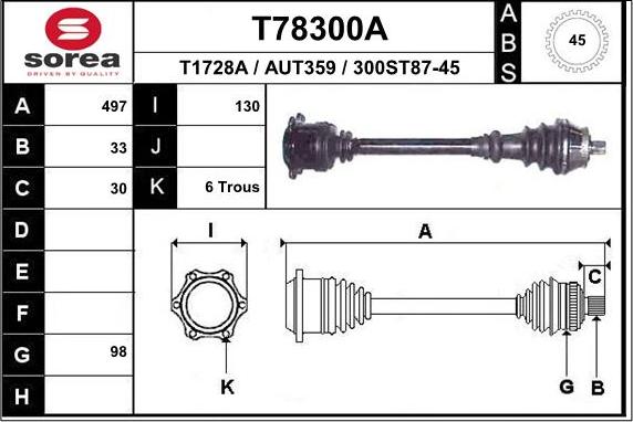 EAI T78300A - Sürücü mili furqanavto.az