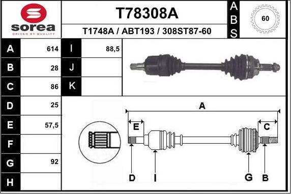 EAI T78308A - Sürücü mili furqanavto.az