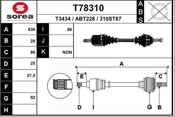 EAI T78310 - Sürücü mili furqanavto.az