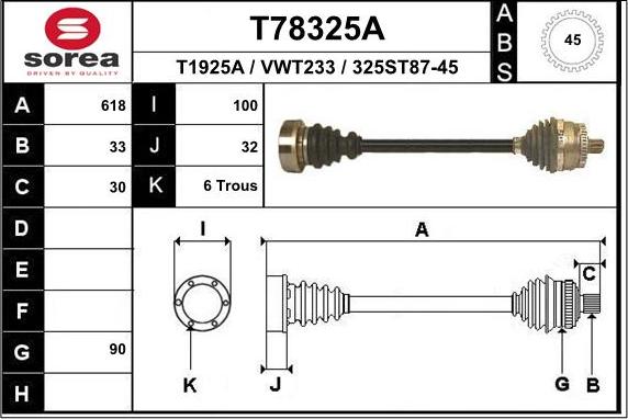 EAI T78325A - Sürücü mili furqanavto.az