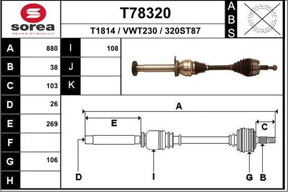 EAI T78320 - Sürücü mili furqanavto.az