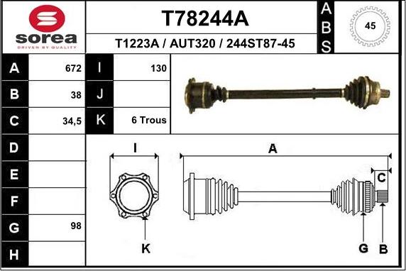 EAI T78244A - Sürücü mili furqanavto.az