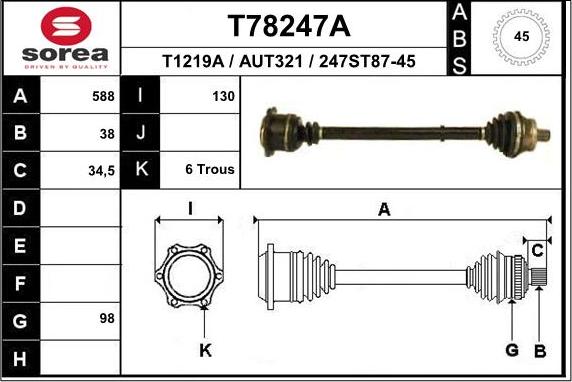 EAI T78247A - Sürücü mili furqanavto.az