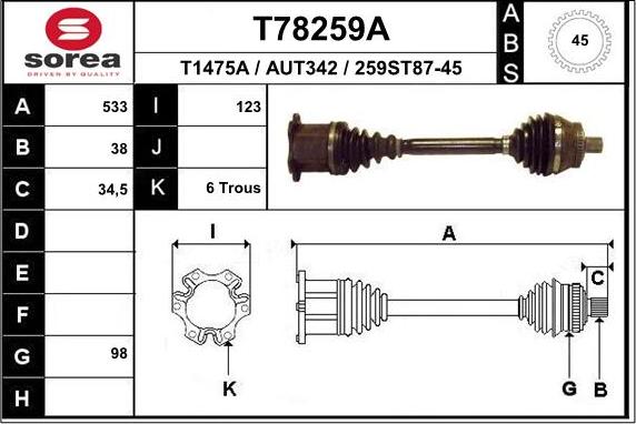 EAI T78259A - Sürücü mili furqanavto.az