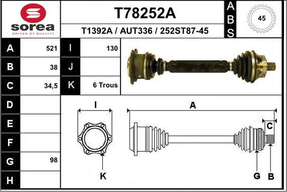 EAI T78252A - Sürücü mili furqanavto.az