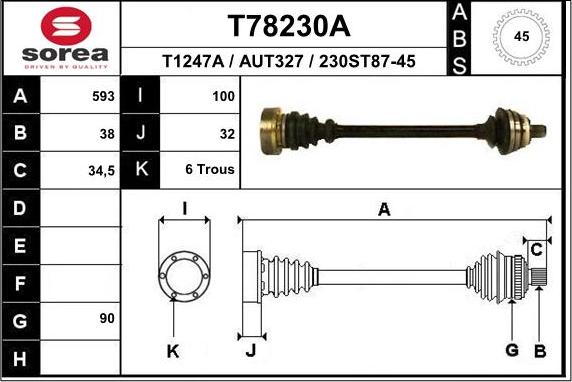 EAI T78230A - Sürücü mili furqanavto.az