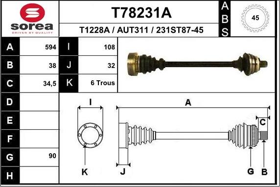 EAI T78231A - Sürücü mili furqanavto.az