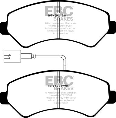 EBC Brakes DP1969 - Əyləc altlığı dəsti, əyləc diski furqanavto.az