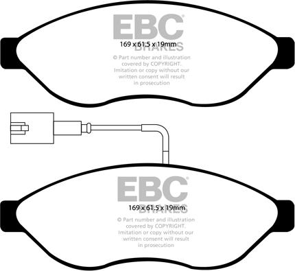 EBC Brakes DP1968 - Əyləc altlığı dəsti, əyləc diski furqanavto.az