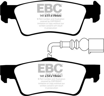 EBC Brakes DP1907 - Əyləc altlığı dəsti, əyləc diski furqanavto.az