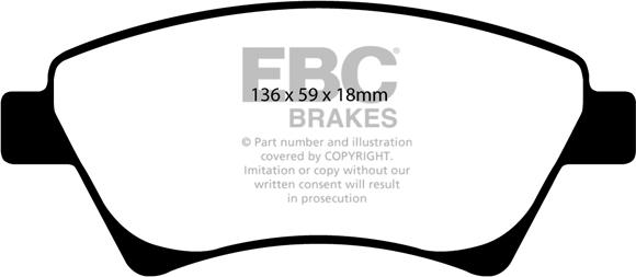 EBC Brakes DP1468 - Əyləc altlığı dəsti, əyləc diski furqanavto.az