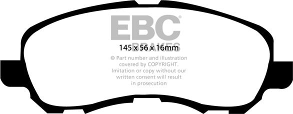 EBC Brakes DP1614 - Əyləc altlığı dəsti, əyləc diski furqanavto.az