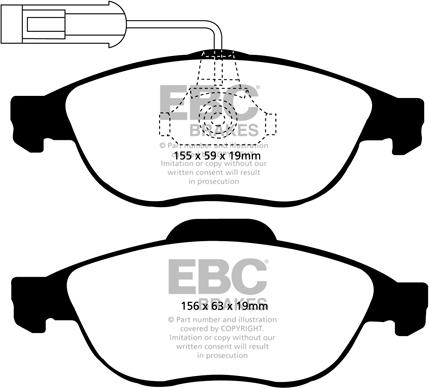 EBC Brakes DP1153 - Əyləc altlığı dəsti, əyləc diski furqanavto.az