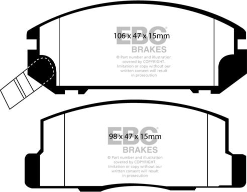 EBC Brakes DP1107 - Əyləc altlığı dəsti, əyləc diski furqanavto.az