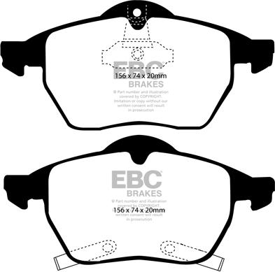 EBC Brakes DP51187NDX - Əyləc altlığı dəsti, əyləc diski furqanavto.az