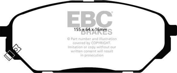 EBC Brakes DP1813 - Əyləc altlığı dəsti, əyləc diski furqanavto.az