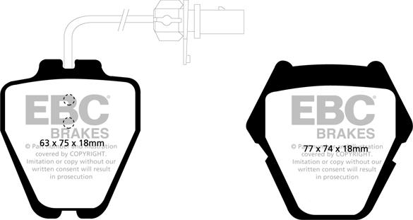 EBC Brakes DP1348 - Əyləc altlığı dəsti, əyləc diski furqanavto.az