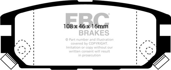 EBC Brakes DP5987NDX - Əyləc altlığı dəsti, əyləc diski furqanavto.az