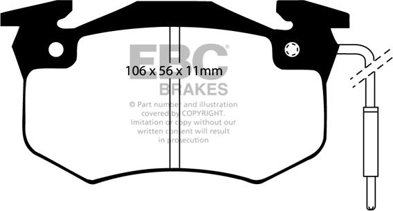 EBC Brakes DP4458/2R - Əyləc altlığı dəsti, əyləc diski furqanavto.az