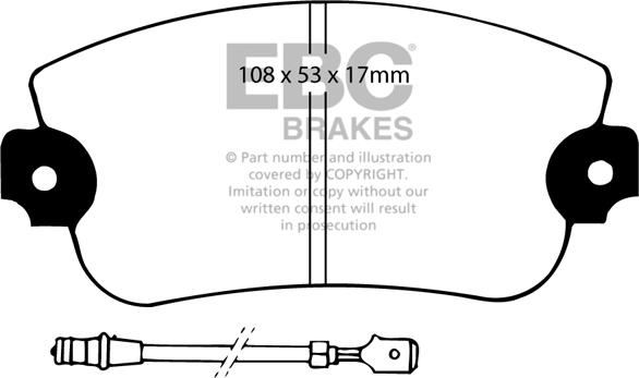 EBC Brakes DP230 - Əyləc altlığı dəsti, əyləc diski furqanavto.az