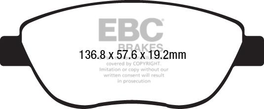 EBC Brakes DP22212 - Əyləc altlığı dəsti, əyləc diski furqanavto.az